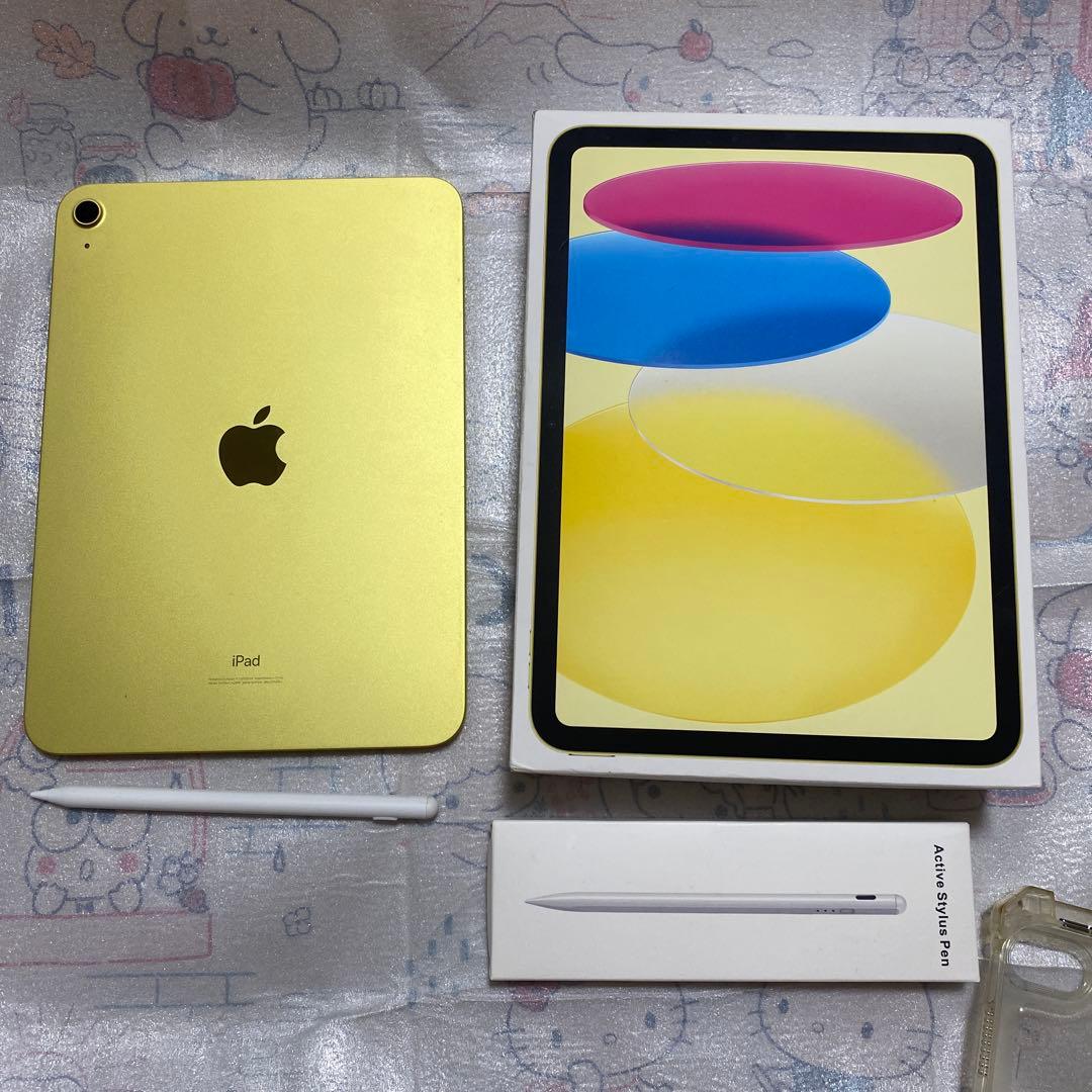 Apple iPad イエロー 本体+ペン、ケース、フィルム付き