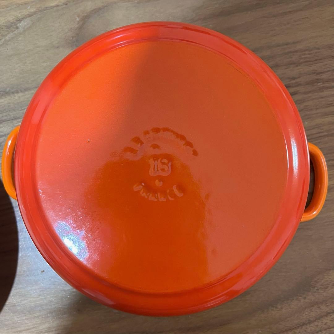 LE CREUSET 両手鍋　オレンジ　18センチ