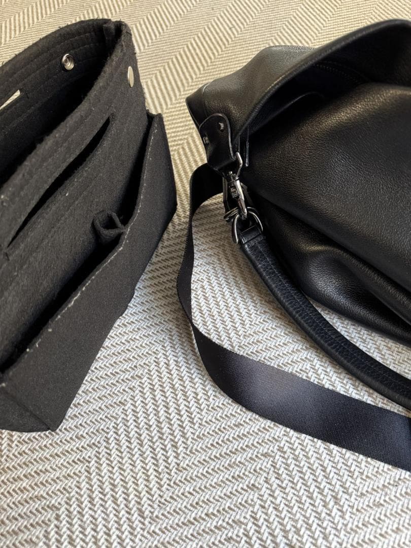 FACTELIERオリーブレザー2WAYショルダーバッグ(ブラック)