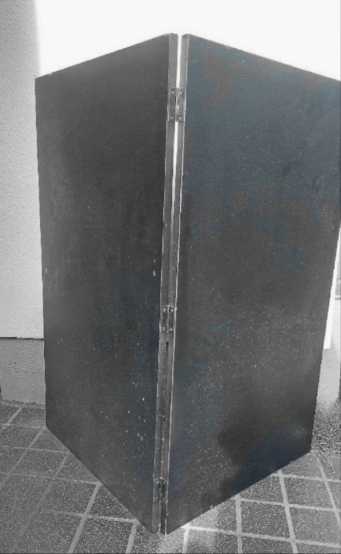 ★骨董品　アンティーク木製衣桁 花模様装飾　古民具 あやめ 折りたたみ式屏風3