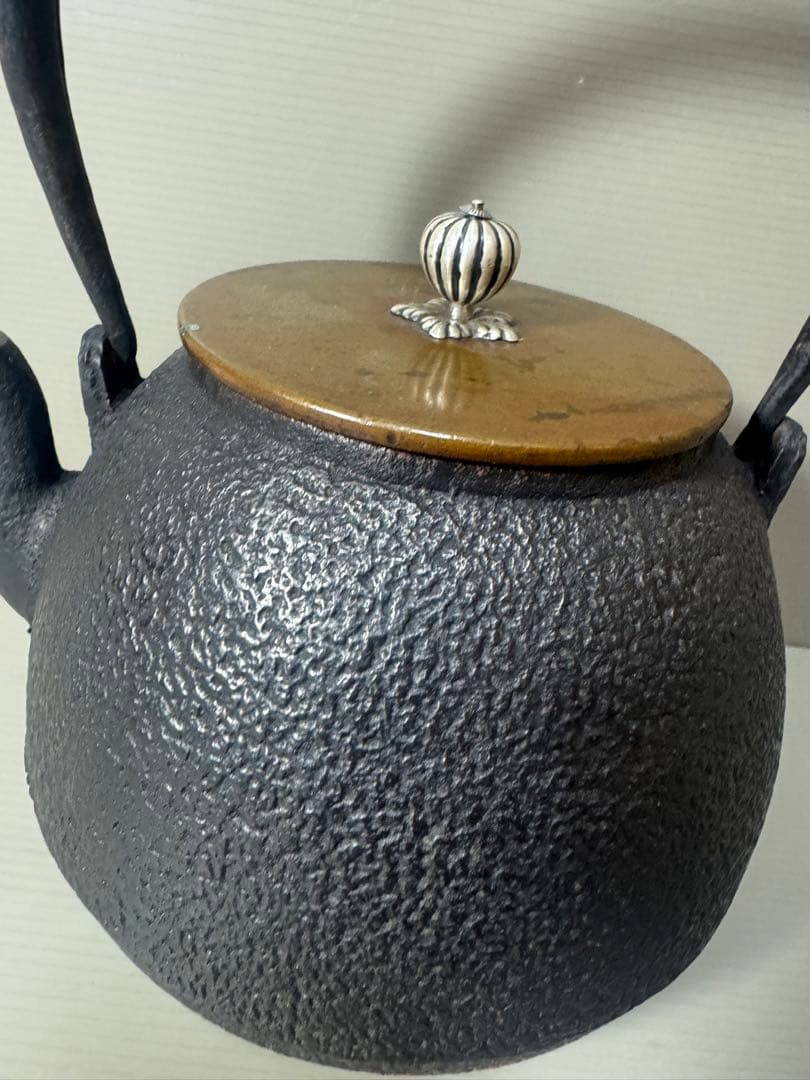 2135  龍文堂　鉄瓶　茶道具　時代物