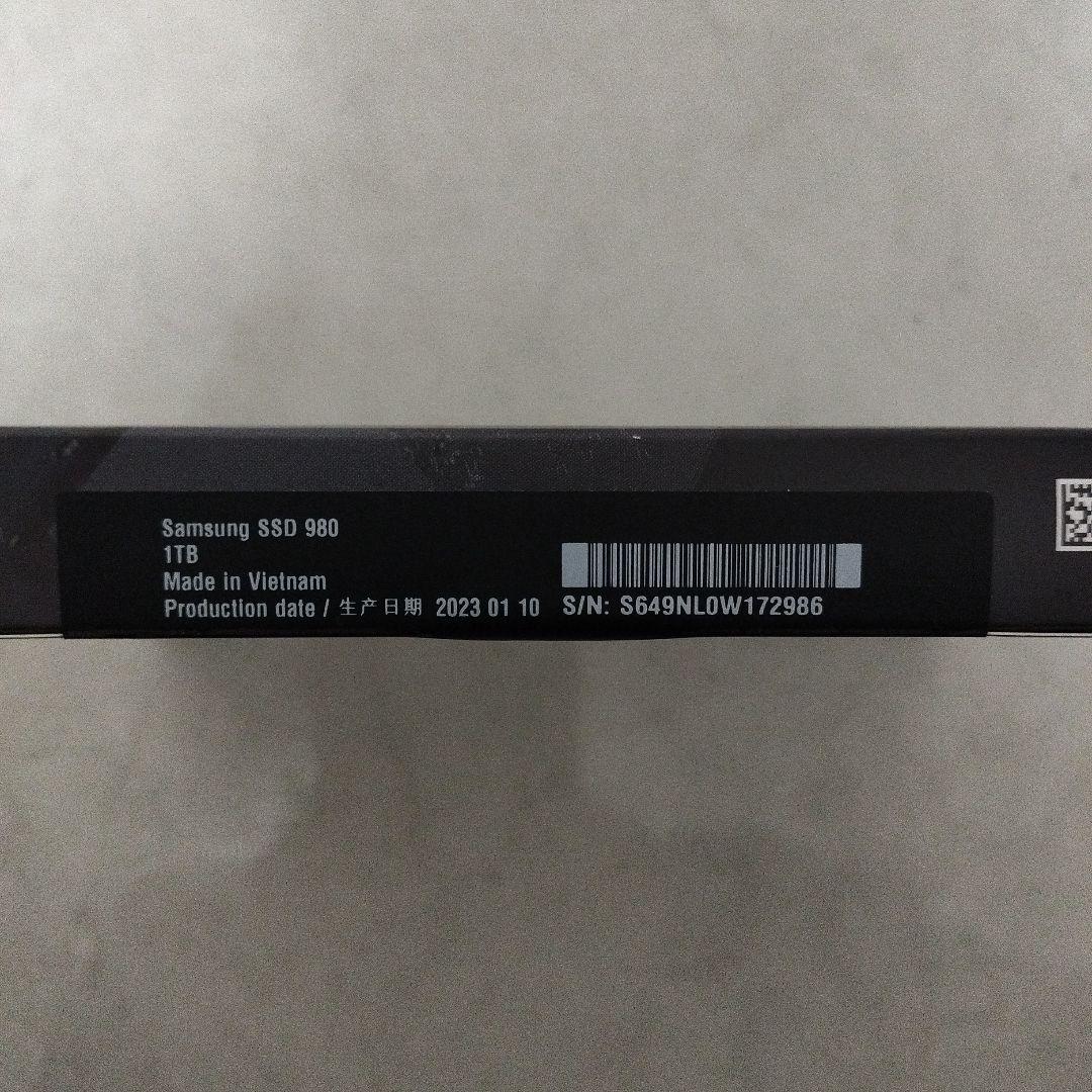 【新品未開封】Samsung SSD 980 1TB NVMe M.2 SSD