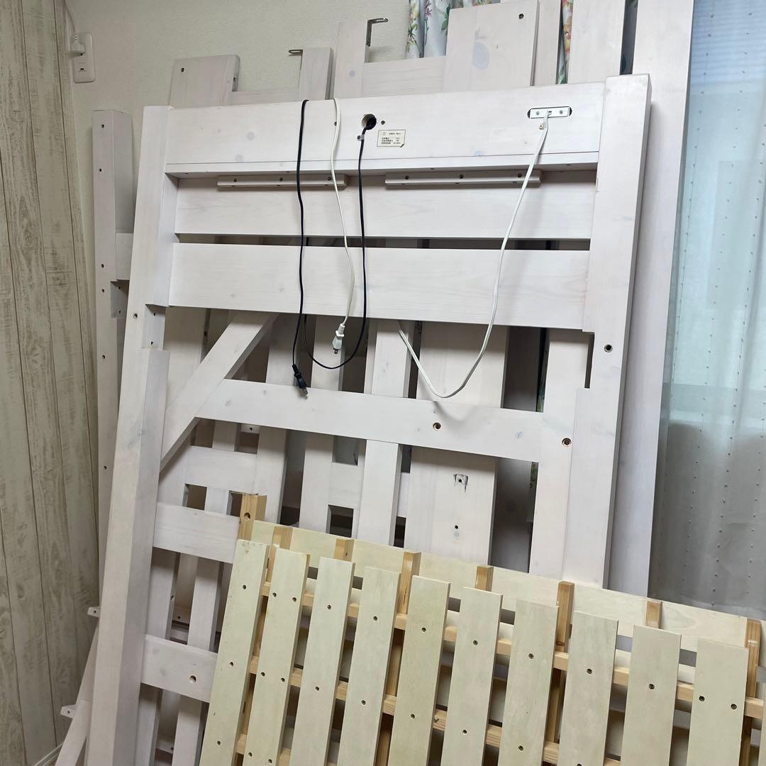 【岡山　引き取り限定】エスパス　階段付き ロフトベッド　階段左右付け替え可能 白