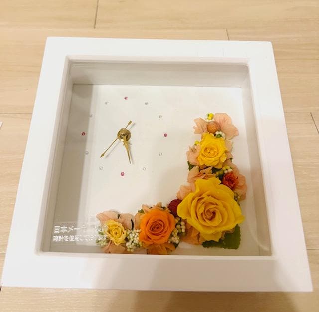 ブリザードフラワー　スワロフスキー　置き、掛け時計　新品　イエロー