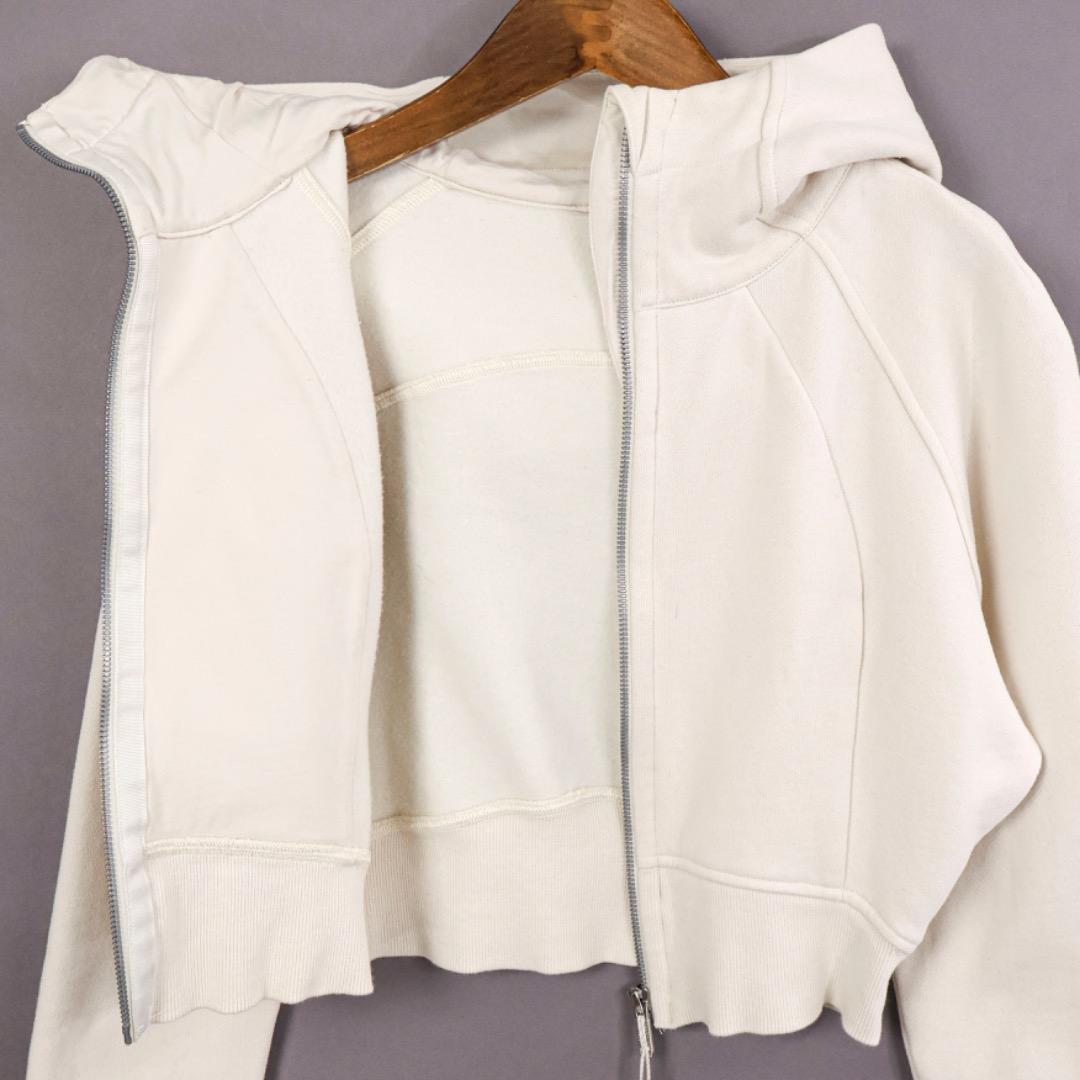 H5443-54◾️ルルレモン　裏起毛フルジップクロップドパーカー