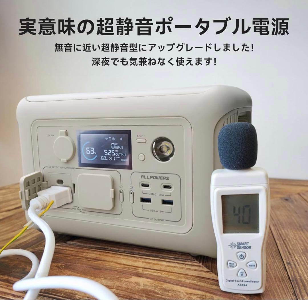 ALLPOWRS R600+AP100X1枚 ポータブル電源ソーラーパネルセット