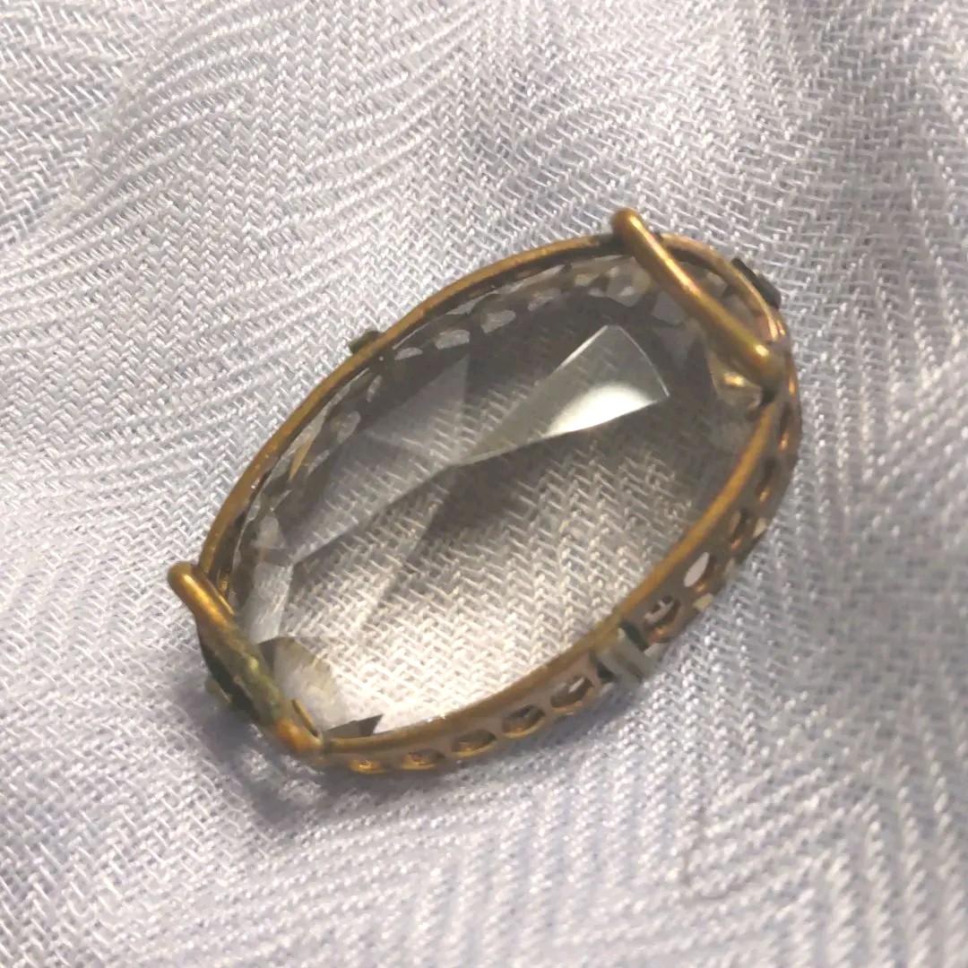 水晶帯留め　アンティーク　アクセサリー