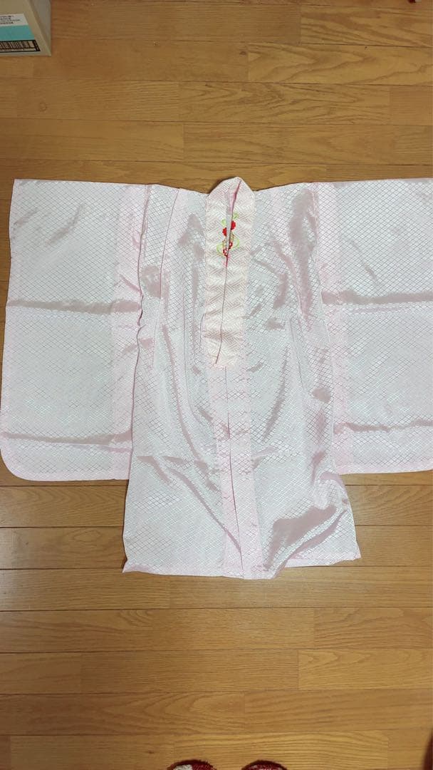 【美品】七五三　3歳用 水色花柄着物セット