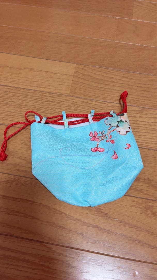 【美品】七五三　3歳用 水色花柄着物セット