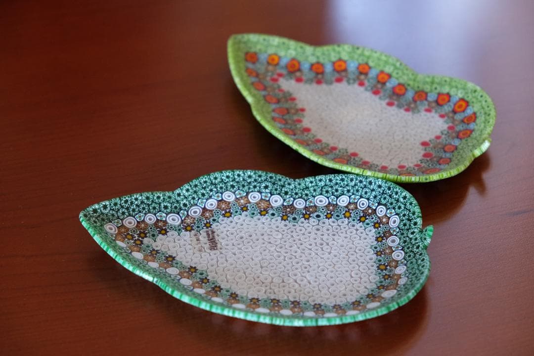 ベネチアングラス ミルフィオリ プレート モレッティ 時代物 飯塚亜裕子 ガラス