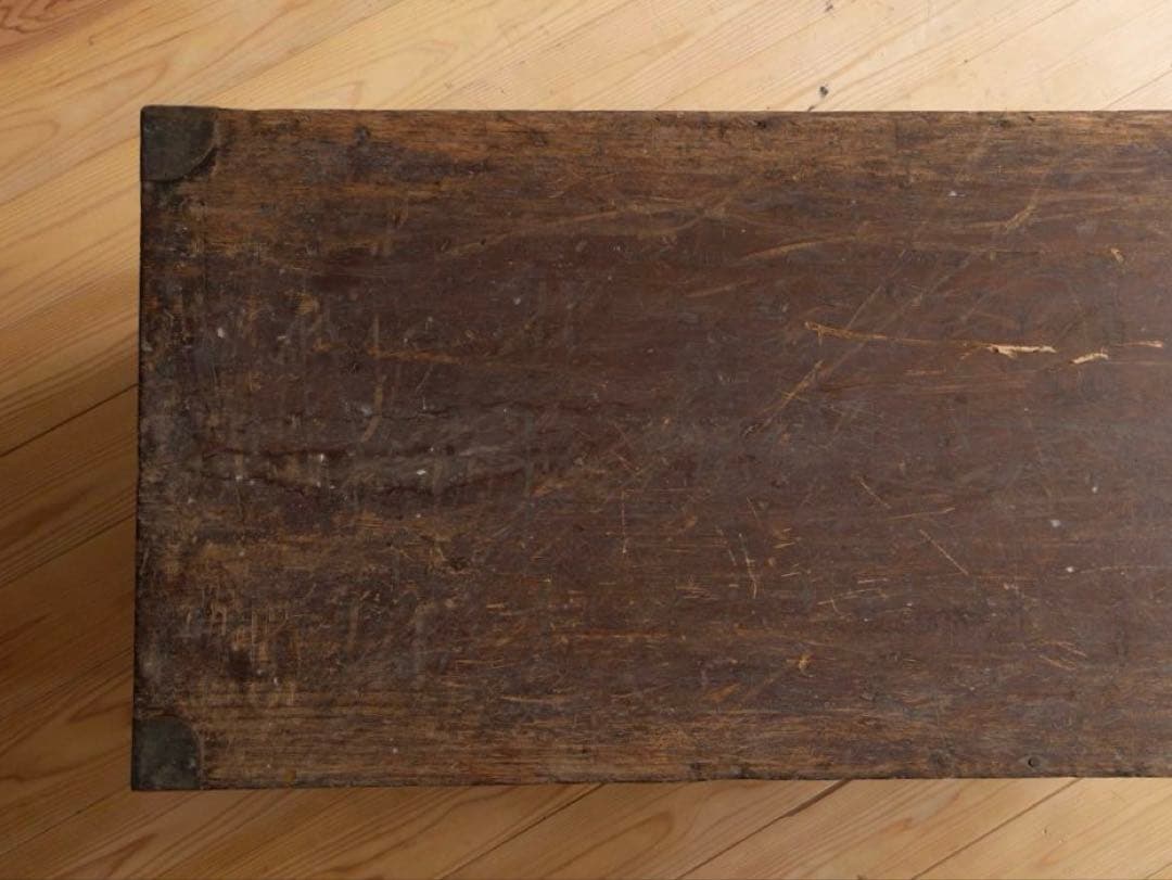 大きめ木箱　真鍮　収納箱　幅約98㎝ ディスプレイ　古道具　古家具　アンティーク