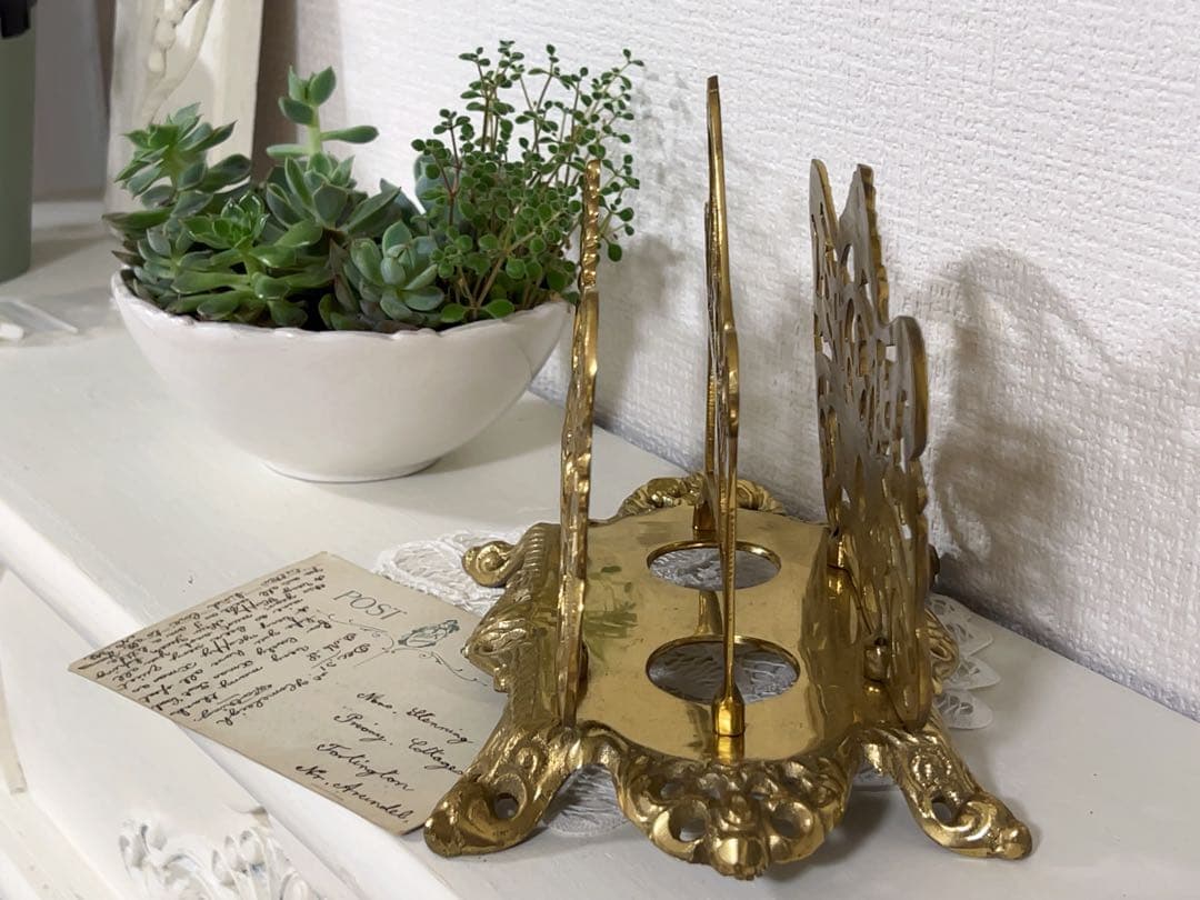 【週末Sale】真鍮のレターホルダー＊イギリスアンティーク