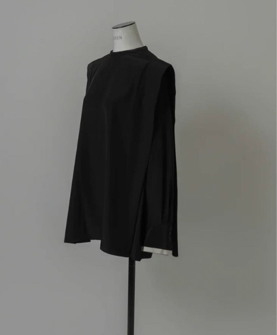 トップス LOHEN 2024SS SHOULDER TACK BLOUSE BLACK