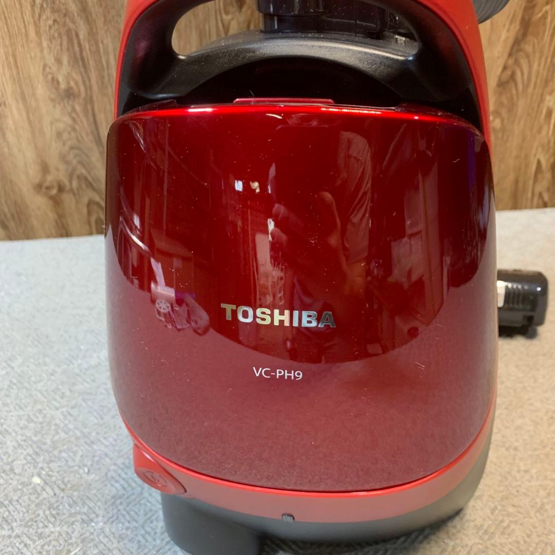 I625\" TOSHIBA VC-PH9-R 紙パック式 掃除機 23年製 赤