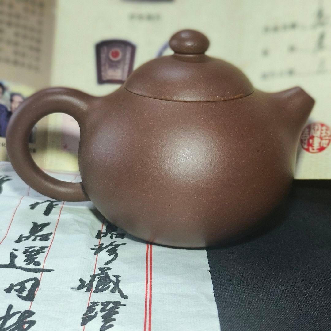 宜興紫砂壺 作品名高西施 老紫泥急須 工芸士陶剣 李暁璐合作 鑑定書付蒐集家放出