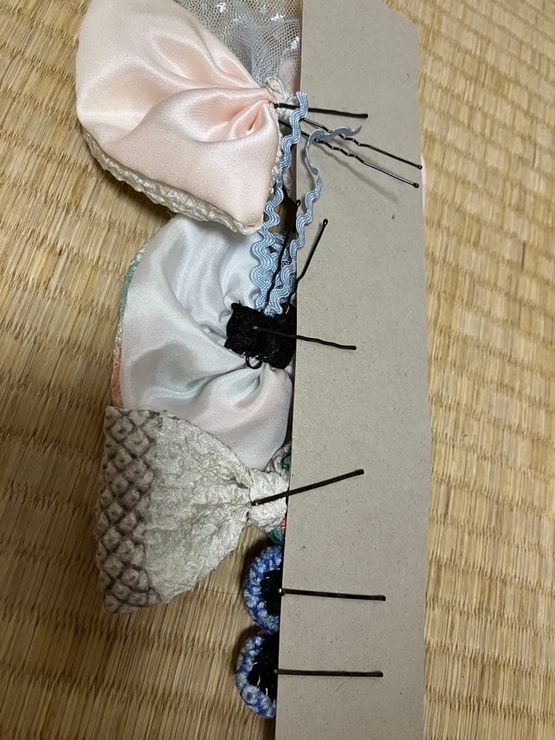 藤娘きぬたや　正絹　総絞り被布 髪飾り　A