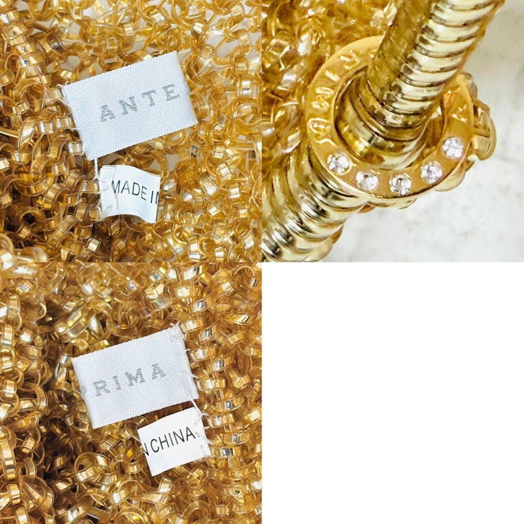 極美品⭐️ANTEPRIMA アンテプリマ ワイヤーバッグ ラウンド縦型 ゴールド