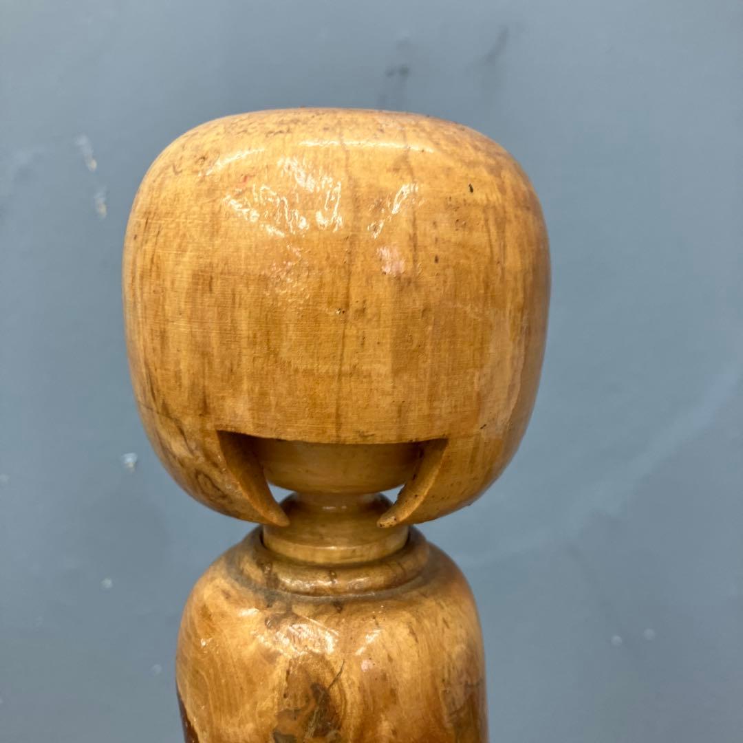 4F 昭和レトロ 希少 伝統工芸品 木彫りこけし 銘入り 三陸 2009年作