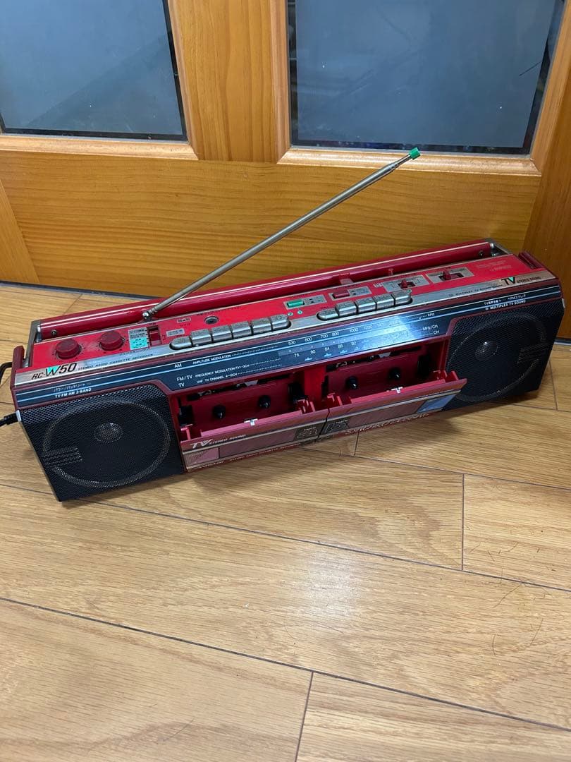 レトロ　W-80 赤 ラジオ・ラジカセ