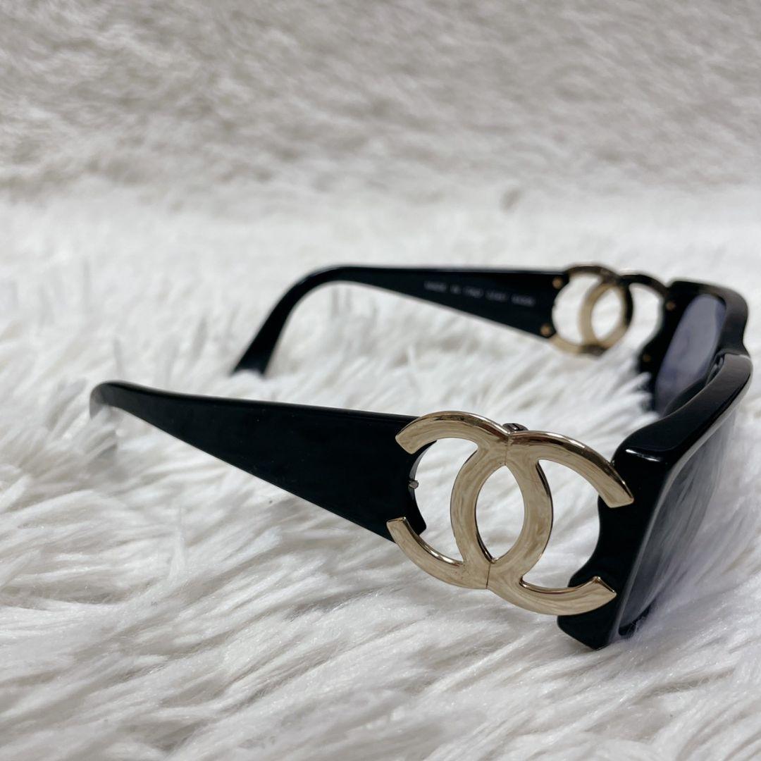 CHANEL ブラック サングラス ココマーク レディース ゴールド金具