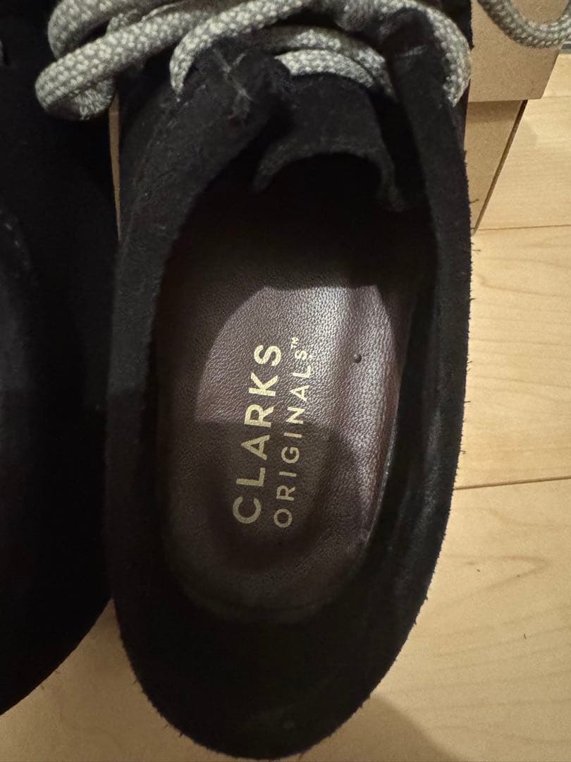 クラークス ワラビー ブラックスエード UK6.5(25.0cm)