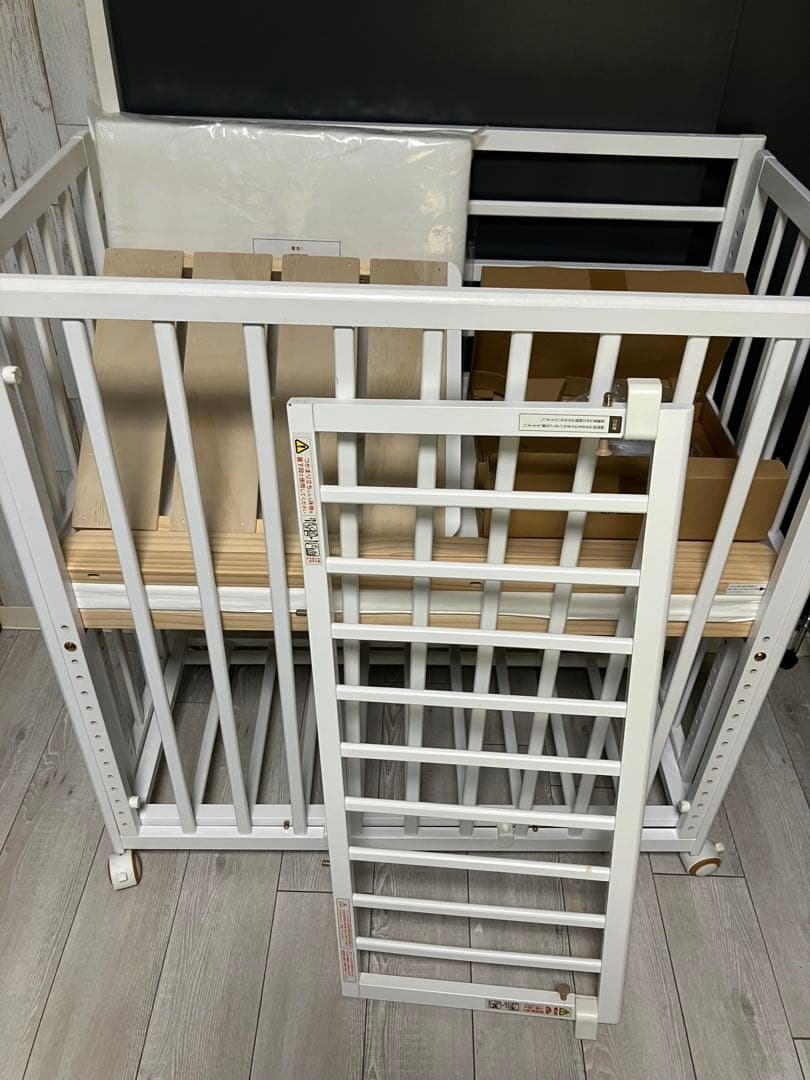 【美品】　そいねーる+ロング　ホワイト　ベビー　ベッド