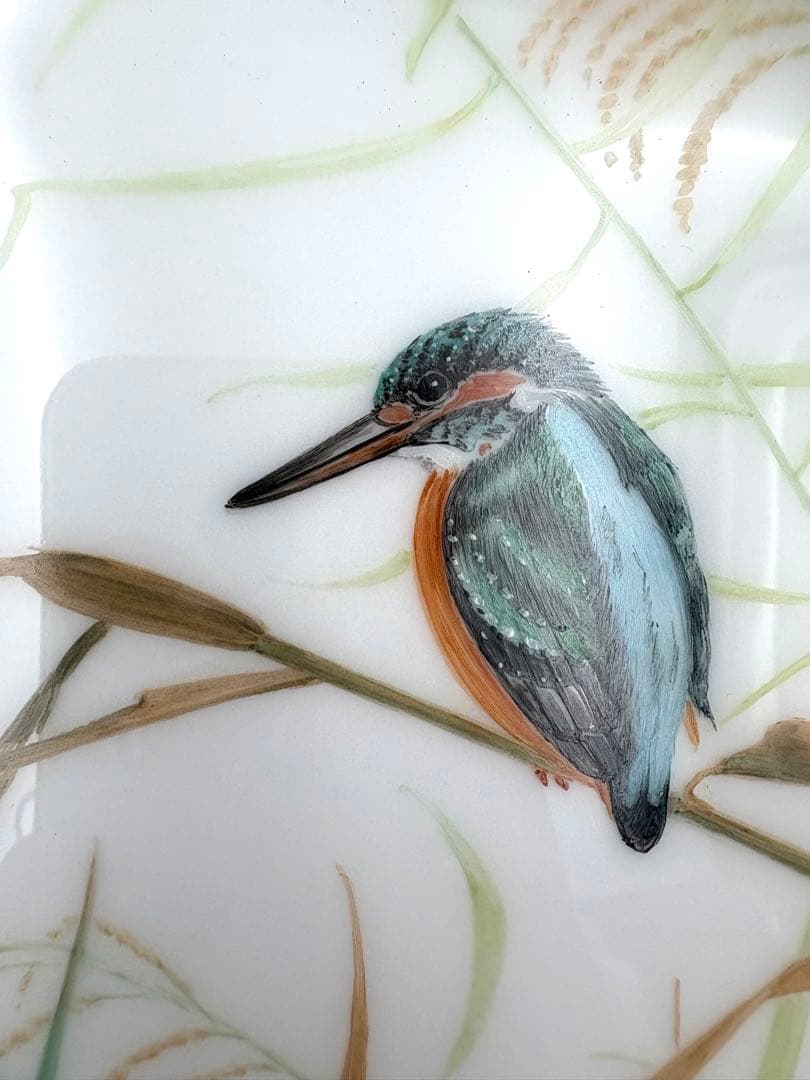 未使用保管品　大倉陶園　川蝉風景画　飾皿「水澄む」　47.7cmプレート