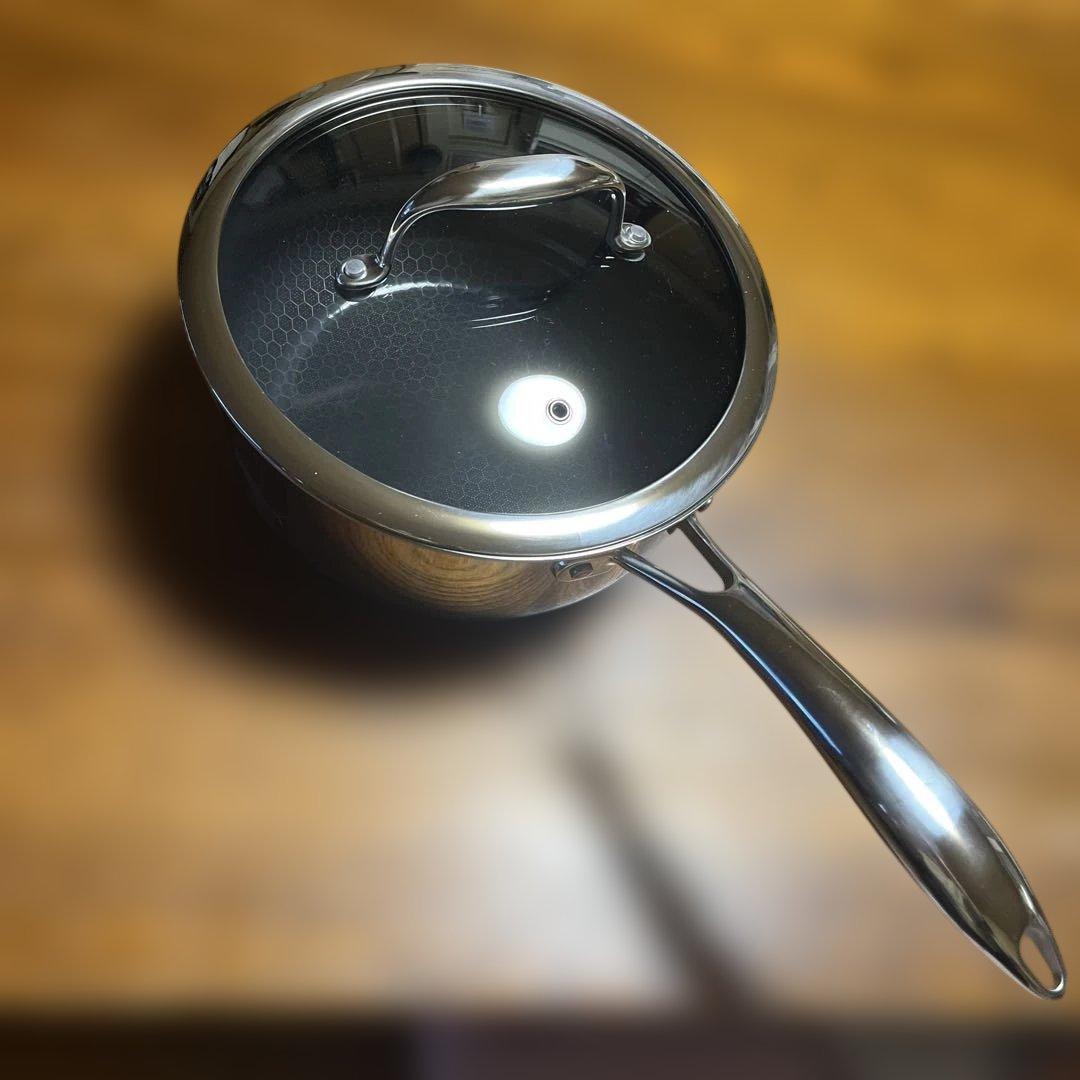 HEXCLADハイブリッドノンスティック片手鍋 ガラス蓋付き20㎝