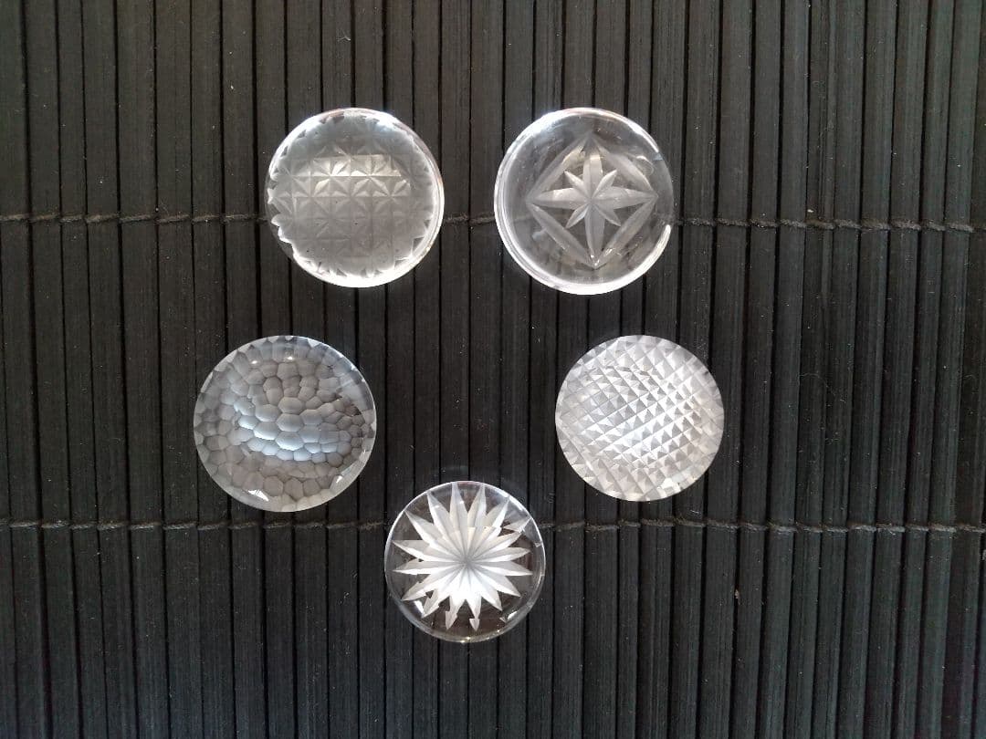 江戸切子　箸置き　5個セット　桐箱入り　新品未使用品