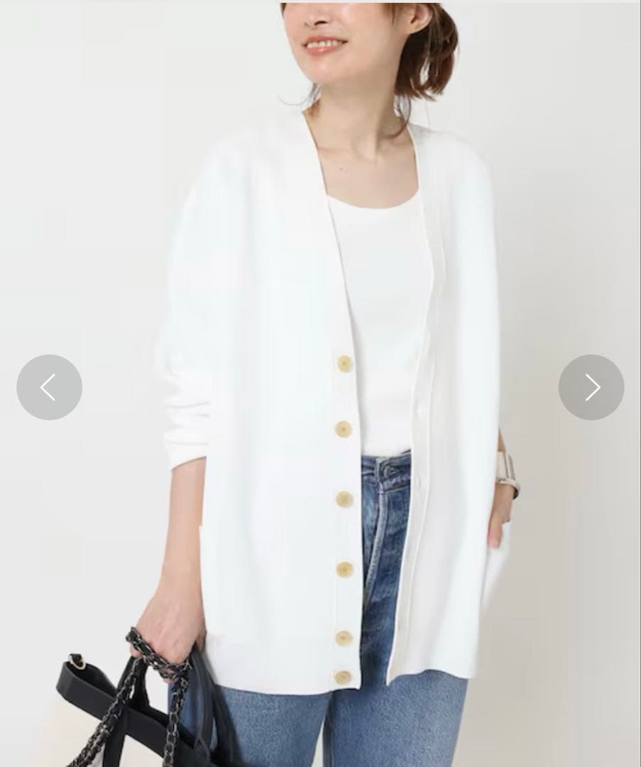MADISONBLUE ホワイト ビックシルエット カーディガン