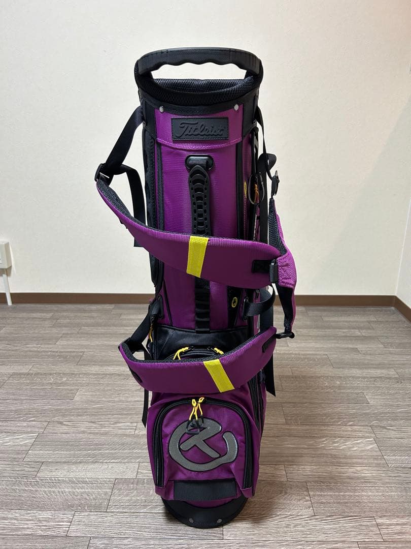 美しいパープルカラー！スタンド式キャディバック　パターカバープレゼント付