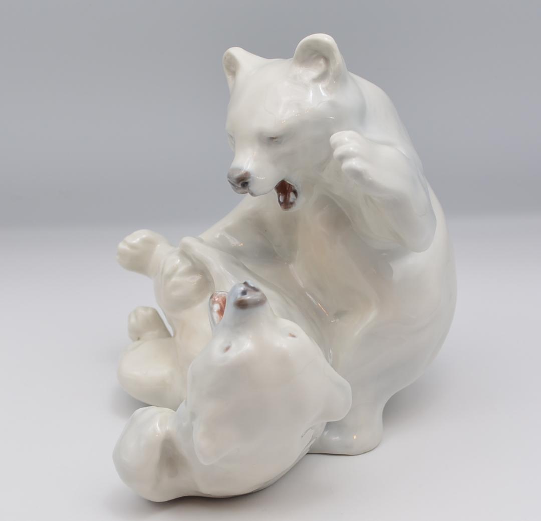 遊ぶ二頭のシロクマ　＃1107　★ロイヤルコペンハーゲン　デンマーク　絶版