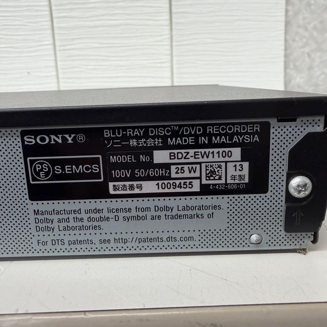 SONY ブルーレイレコーダー　ソニー　BDZ-EW1100