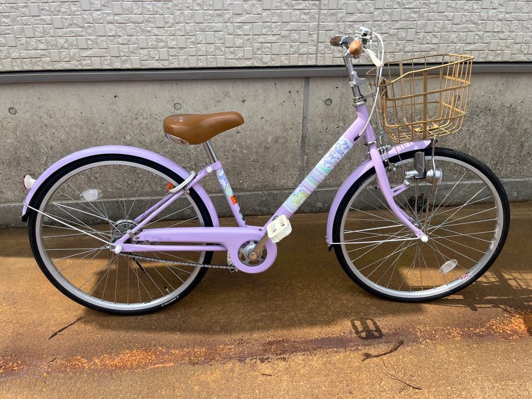 【山形県】ブリヂストン　24インチ　子供用自転車 ラベンダー色