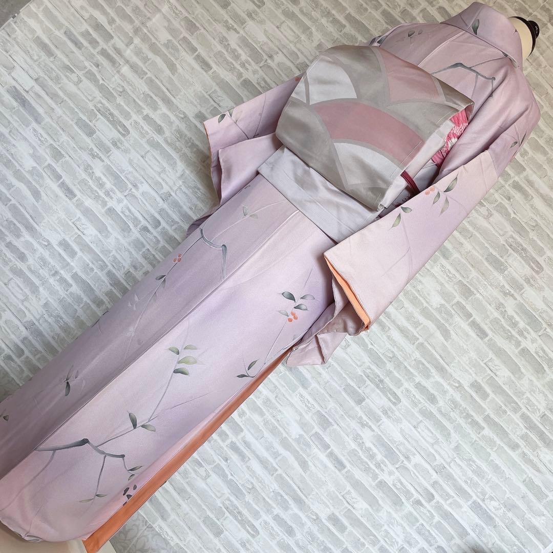 小紋　フルセット　実　枝葉　可愛らしい　お出掛け　お散歩　着物　P2