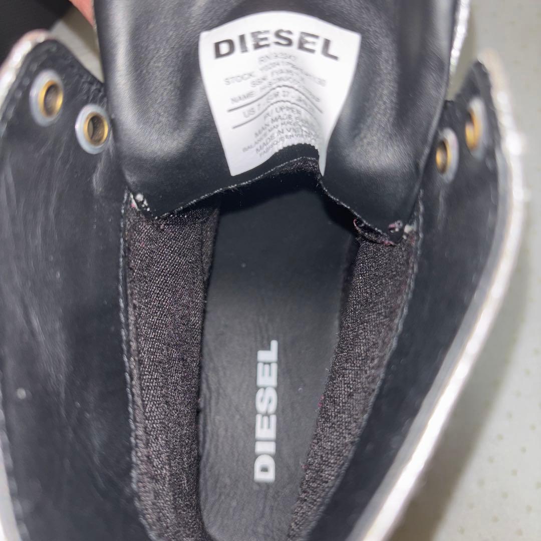 diesel 厚底ブーツ シルバー