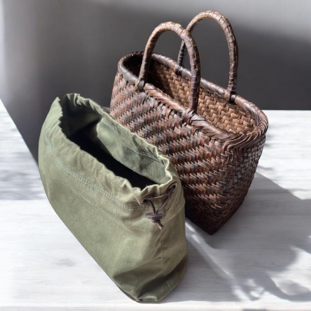 さんご様　アルカン 胡桃製　くるみ　かごバッグ 美品