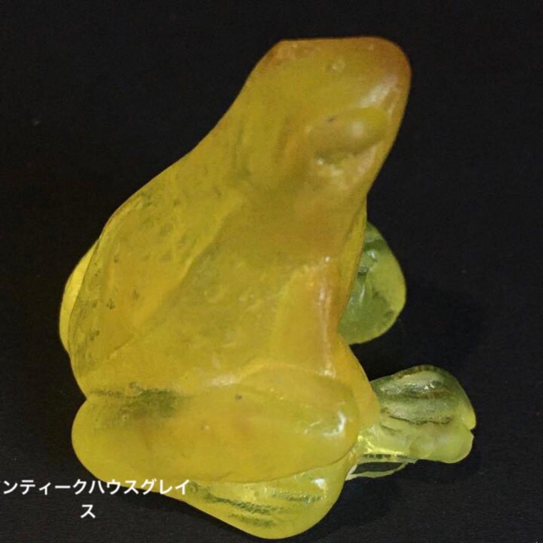 ドームフランス　黄色いカエル　クリスタル　ウラン　ガラス　グラス　ヴァセリン
