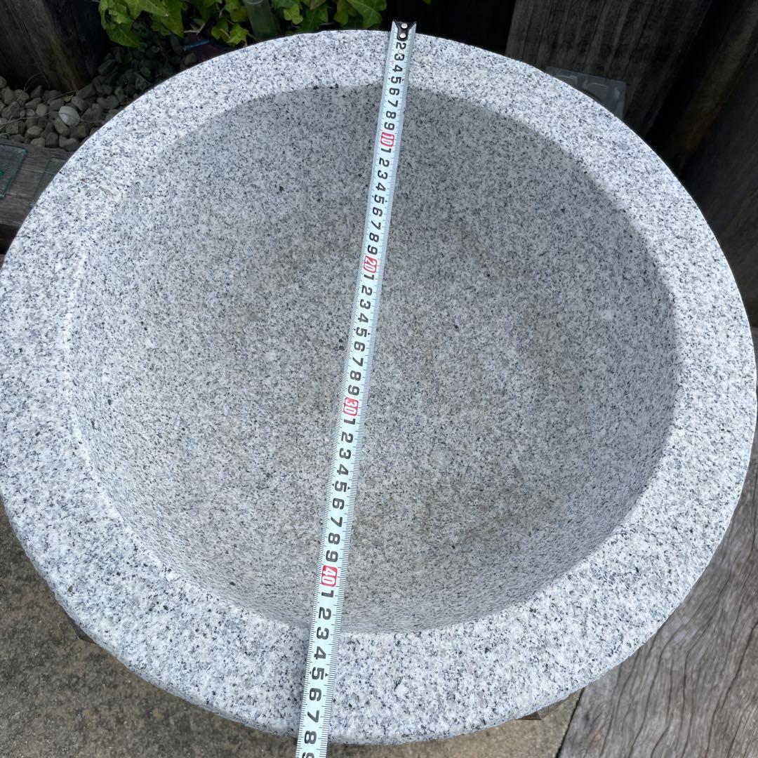 冬の餅つき 御影石 杵と臼 餅つき 石臼 鉢形 餅臼 本格派タイプ