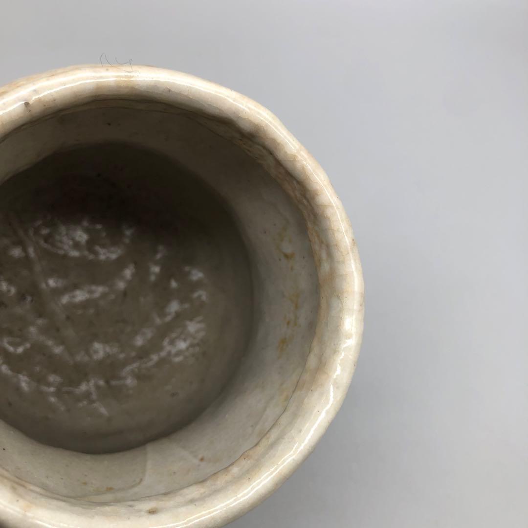 緑褐色壺型耳付き双耳陶器花入れ花瓶フラワーベース伝統工芸アンティーク骨董置物