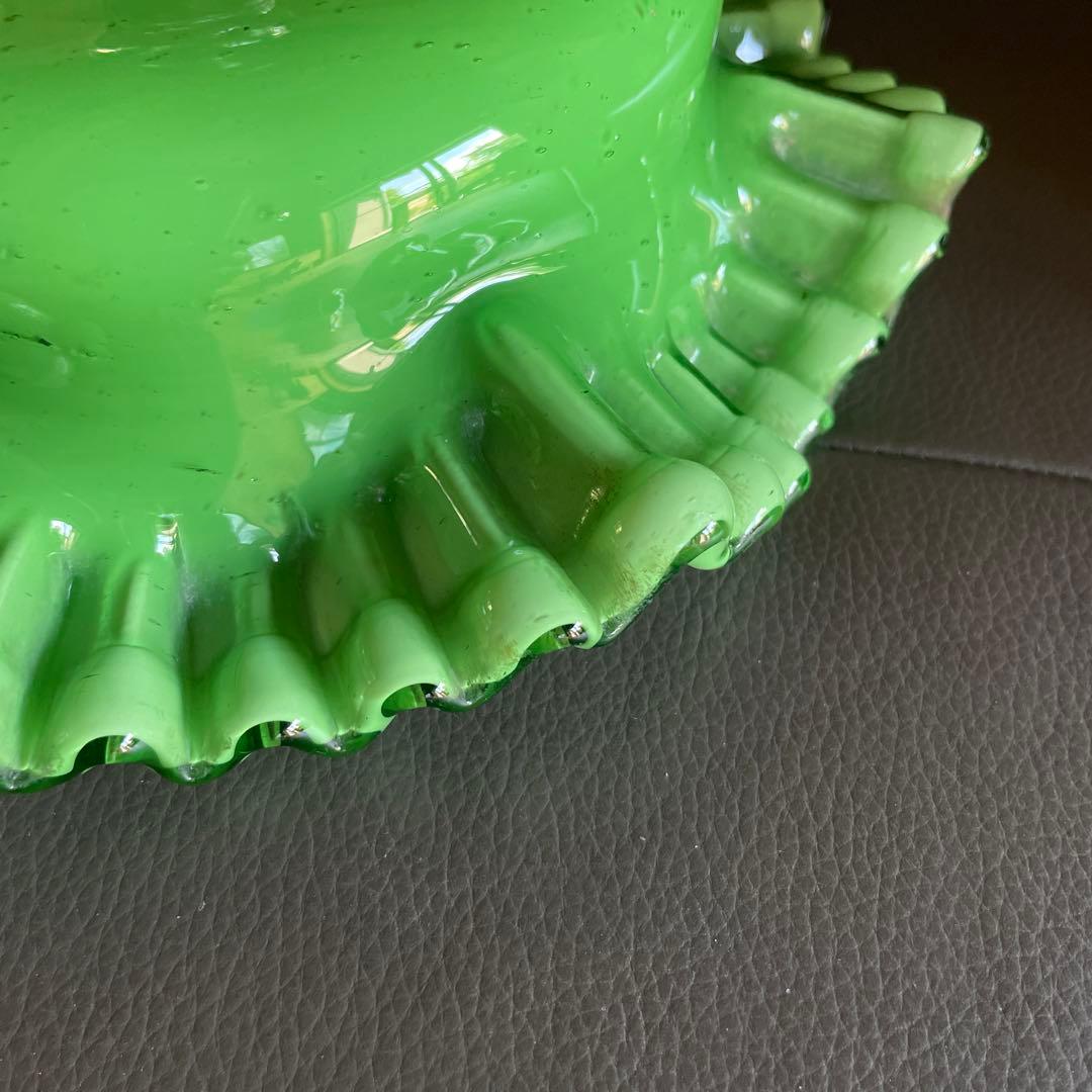 大正ガラス 脚付フリルガラスコンポート