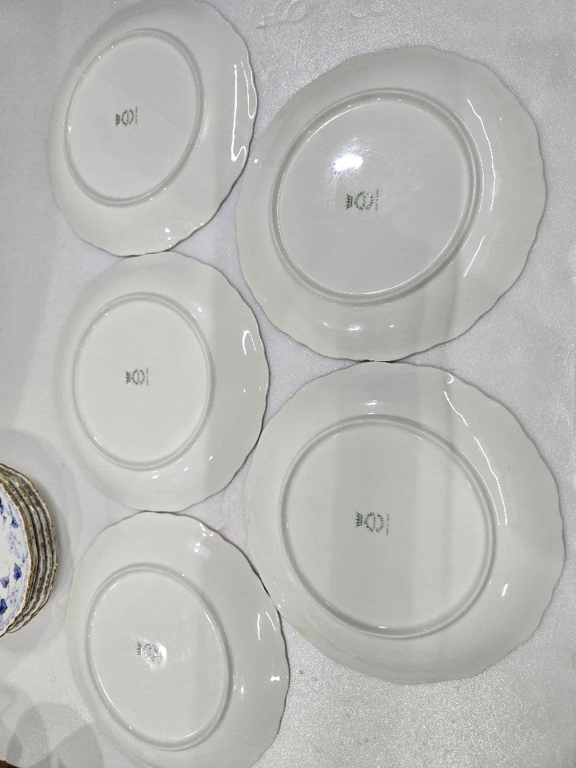MT591 美品 ナルミ ボーンチャイナ ソラリア 大皿5枚小皿5枚セット 食器