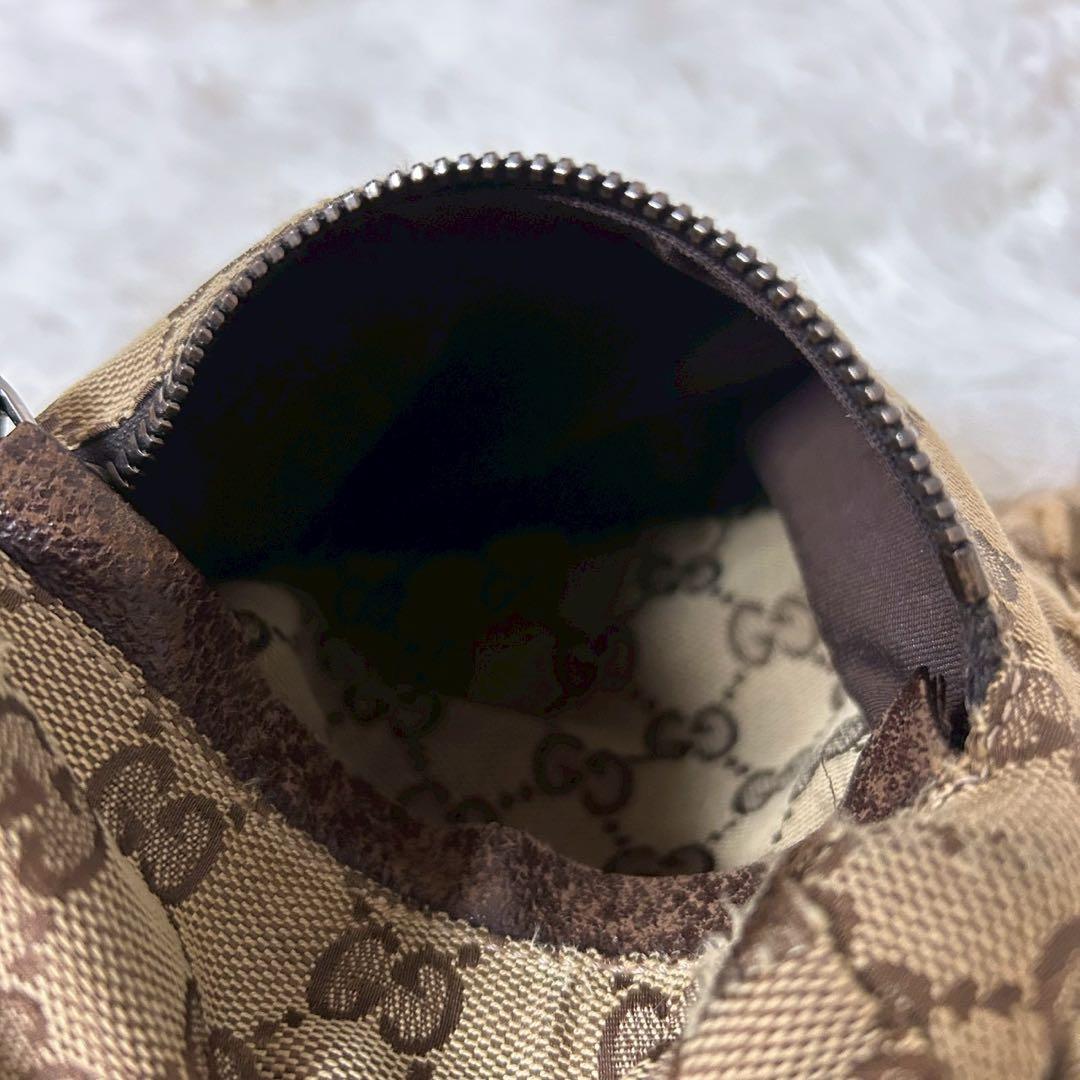 GUCCI グッチ GGキャンバス シェリーライン ボディバッグ ベージュ