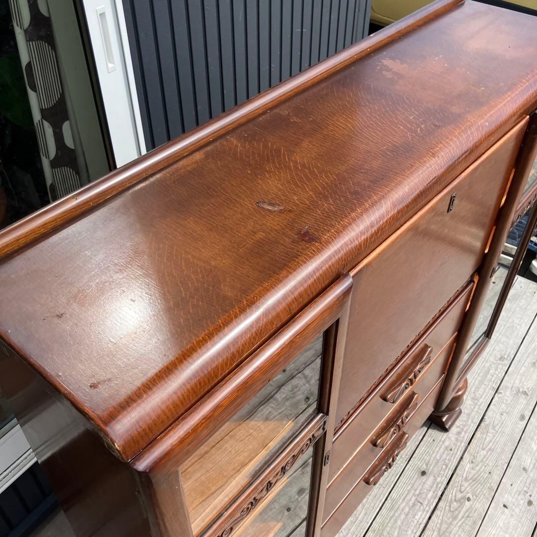 英国アンティーク MILWOOD 木製 ライティングビューロ サイドボード