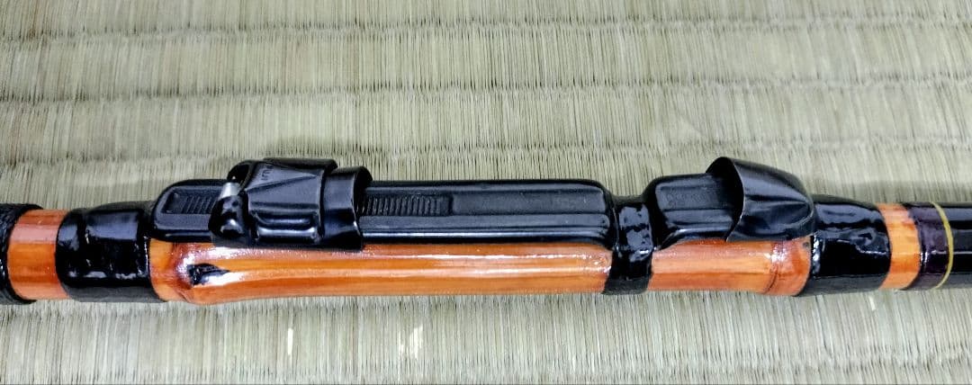 竿秀 江戸和竿 船竿 竹製 総漆塗り 印籠継ぎ 200 竿袋付き