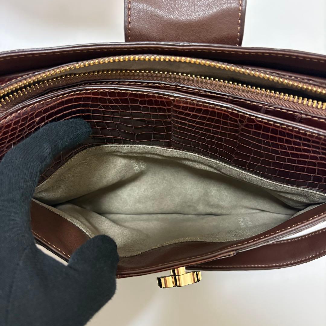 美品　JRA ボーグラン　2way ショルダーバッグ　ハンドバッグ　クロコダイル