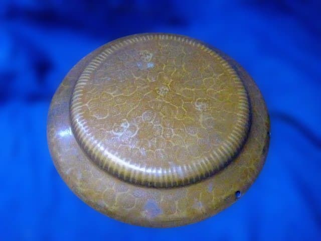 貴重な鎚起銅の手付き青海盆。表は銀。取手はありません。茶道具 製造者刻印あり