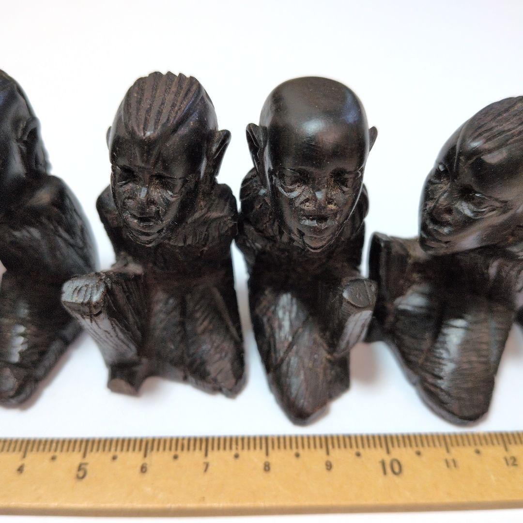 木製彫刻人形 6体セット　木製　置物　アンティーク