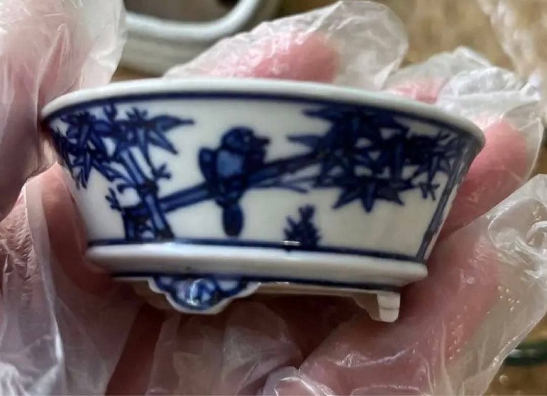 高雄香葉　盆栽鉢　小品　3個セット　レトロ　(A6)