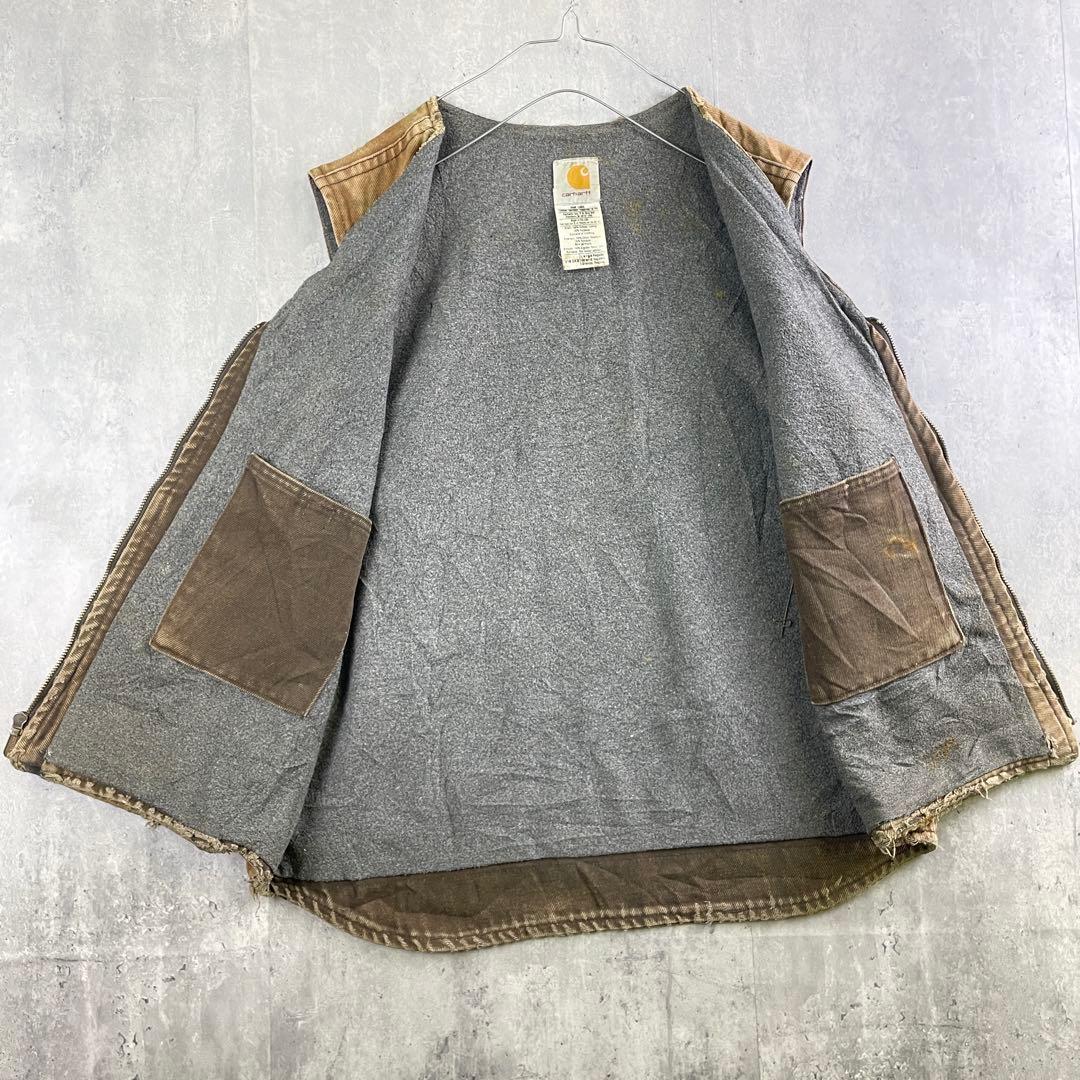 USA製✨00s carhartt【L】ダックベスト/ヴィンテージ フェード